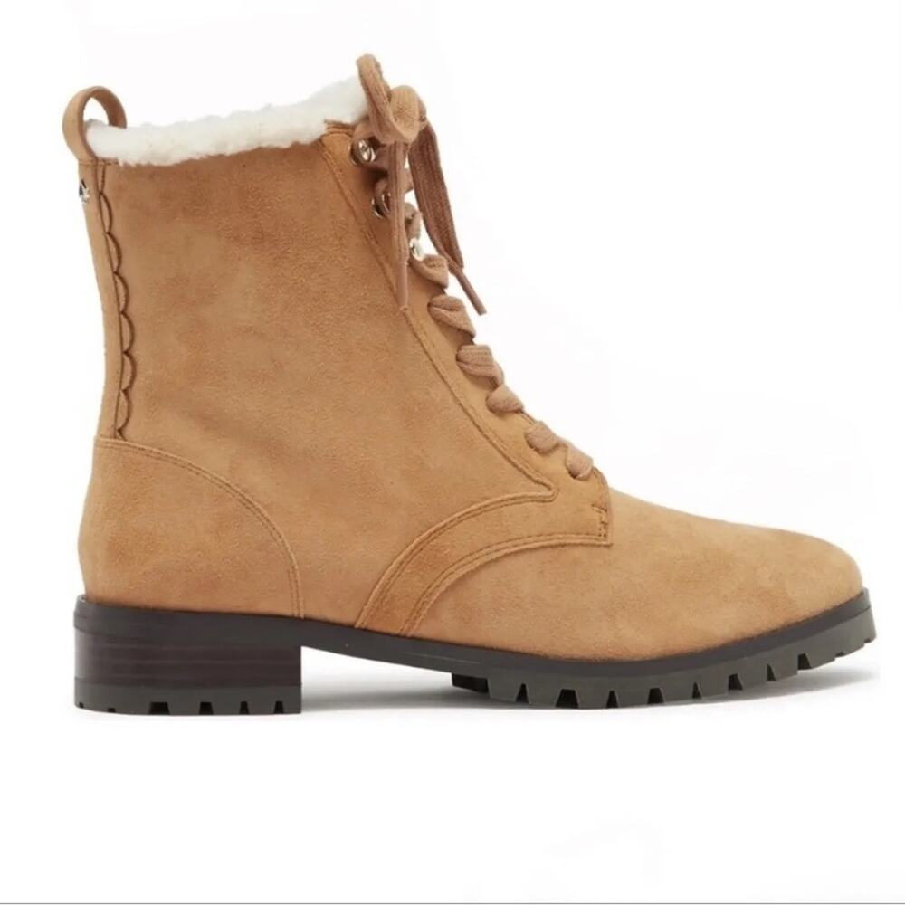 🥾Kate Spade ♠️ Tan Lace-Up Suede Ankle Boots - Picture 3 of 7